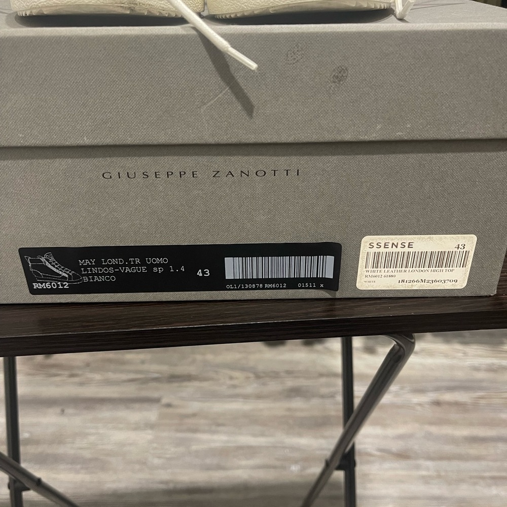 Giuseppe Zanotti White May London High-Top Silver Zipper Sz 43/10 Designer - Picture 13 of 15